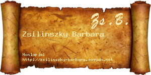 Zsilinszky Barbara névjegykártya
